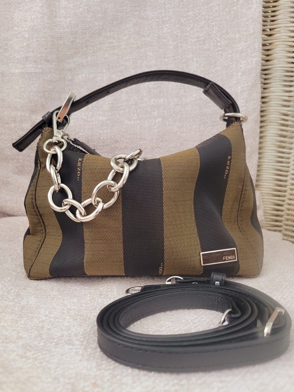Fendi FF Pochette Mama Baguette Shoulder Bag Crossbody